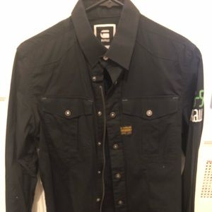 GStar Raw BLK zip shirt size small